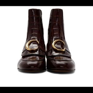 Chloe purple croc boots